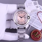 Cartier 33MM in Diameter NH05 Movement 316L Steel Pink Dial Watch